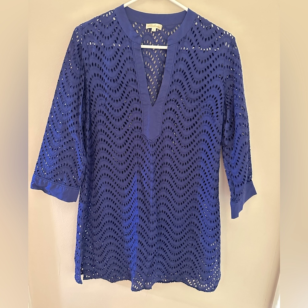 Shoshanna Blue Chevron Swim Coverup